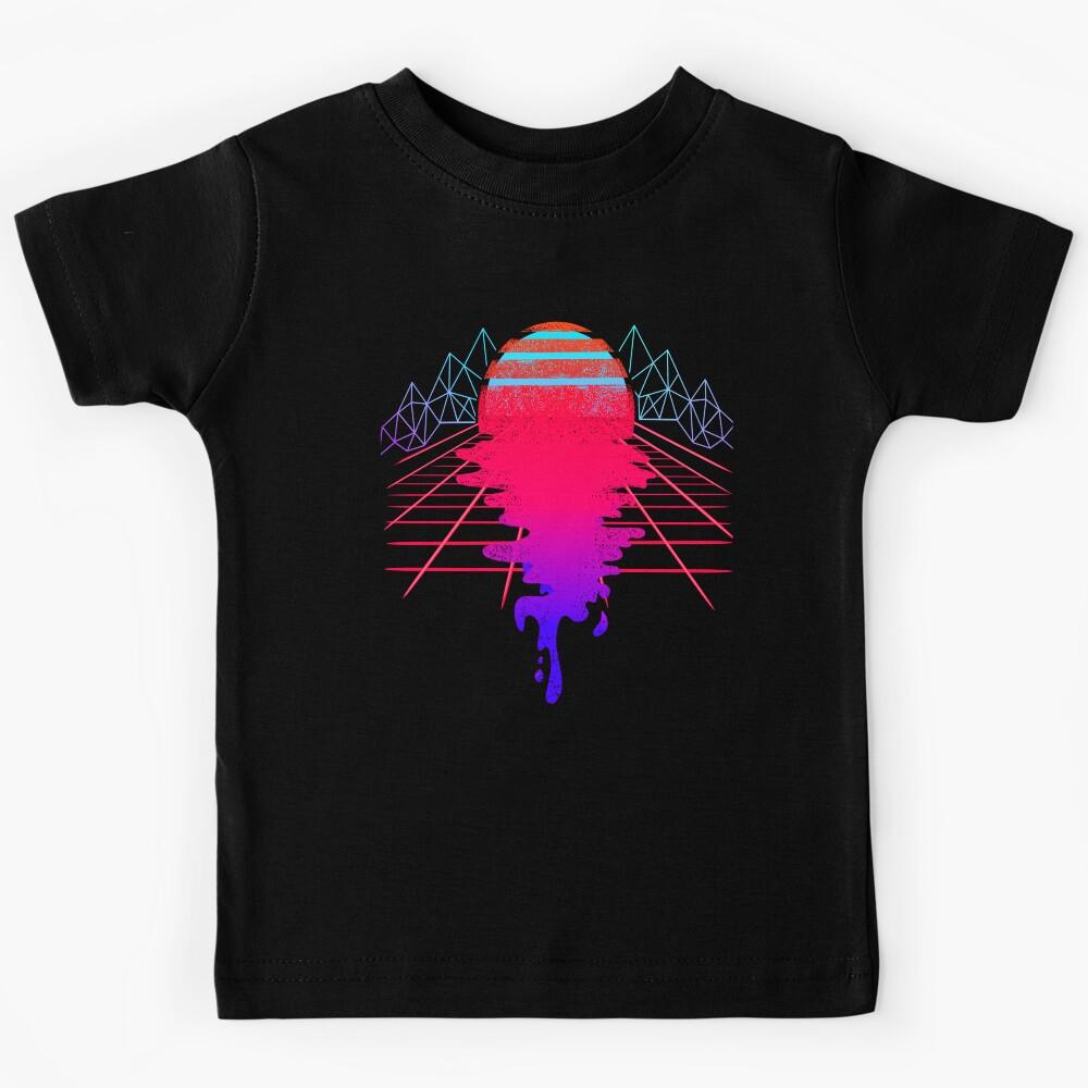 Retro Wave Sunset 80s vapor wave Kids T-Shirt 130