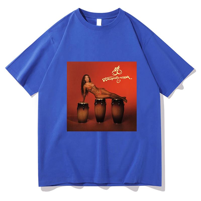 2025 Womens Casual Style Printed Pattern Short Sleeved KAROL G Tropicoqueta Tshirts For Spring And Summer Seasons Aesthetic Cl