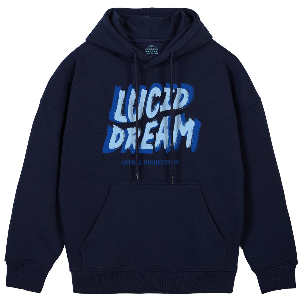 Astral Projection Lucid Dream Oversized Wide Shoulder Hoodie_Navy M