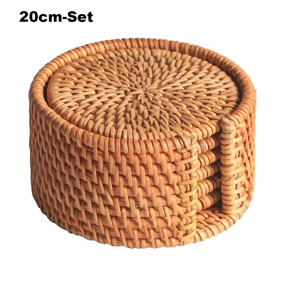 Placemats Handmade Insulation Bowl Pad Rattan Coasters Table Padding Cup Mats