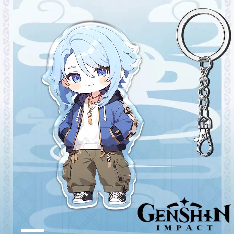 Portachiavi Acrilico Genshin Impact da 12cm Accessori Zaino Studente Hu Tao Yoimiya Zhongli Raiden Shogun Accessori Regali per Feste
