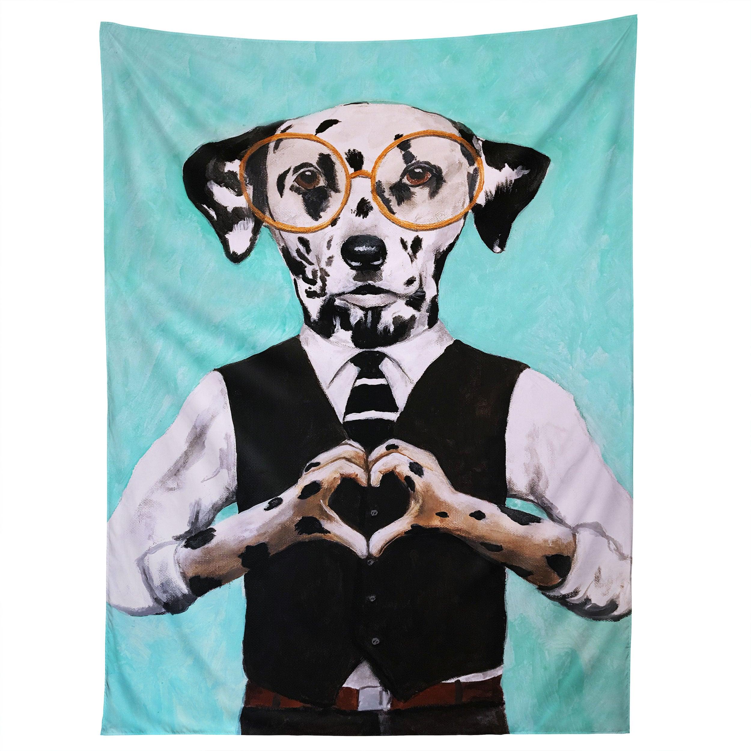 DALMATIAN WITH FINGER HEART tapestry 75x100