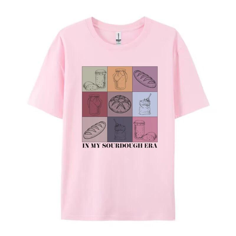 Sourdough Era Funny TShirts for Unisex Cute Vintage Baking T Shirt Bread Lover Tee Shirt Cotton Short Sleeve Graphic Tops Gifts
