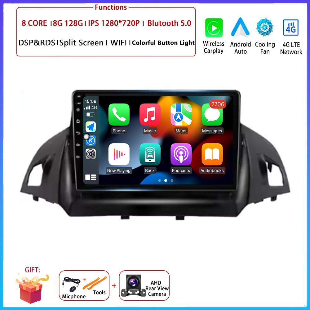 For FORD C-MAX KUGA 2 ESCAPE 3 2012 - 2019 Car Android Carplay Auto Radio Navigation GPS Multimedia Video 4G AMI Android Auto