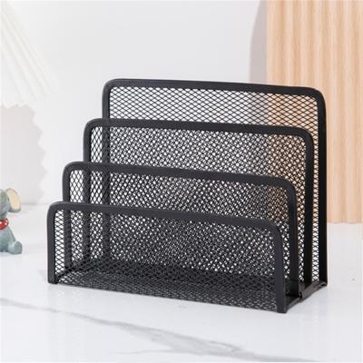Mesh Bokstavsorterare Fast utrymmesbesparande metall 3 vertikala upprättstående fack Desktop-filhållare för kontor