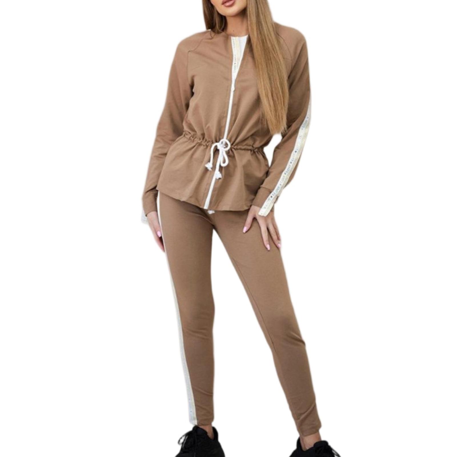 

Женский модный двухпредметный повседневный комплект из однотонной толстовки с длинными рукавами и брюк S зелёный