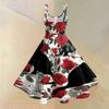 Women's Casual Halloween Print Round Neck Sleeveless Dress for Holiday Party