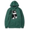Cool and Cute Big Boss Cat Fun Print Autumn/Winter Women's Fashion Instagram Heavyweight Sweater Hooded Loose Long sleeved Coat