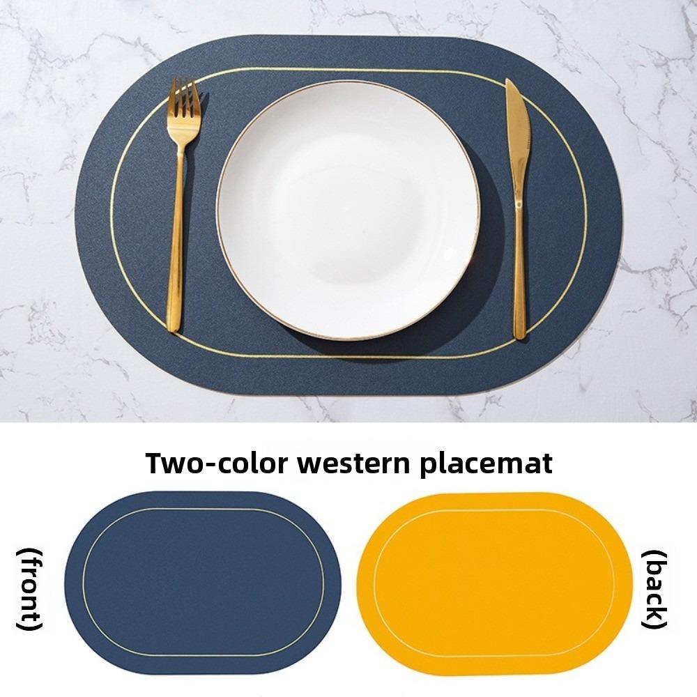 Leather Table Placemats Heat Resistant Waterproof Coffee Shop Decoration Oil-proof Washable Table Mats for Dining Table