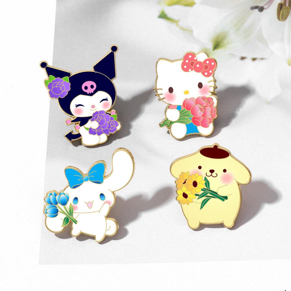 Beautiful NEW HOT Japanese Sanrio Cartoon Badges Cute Cinnamoroll Hello Kitty Pin Accessories Long Lasting High Quality