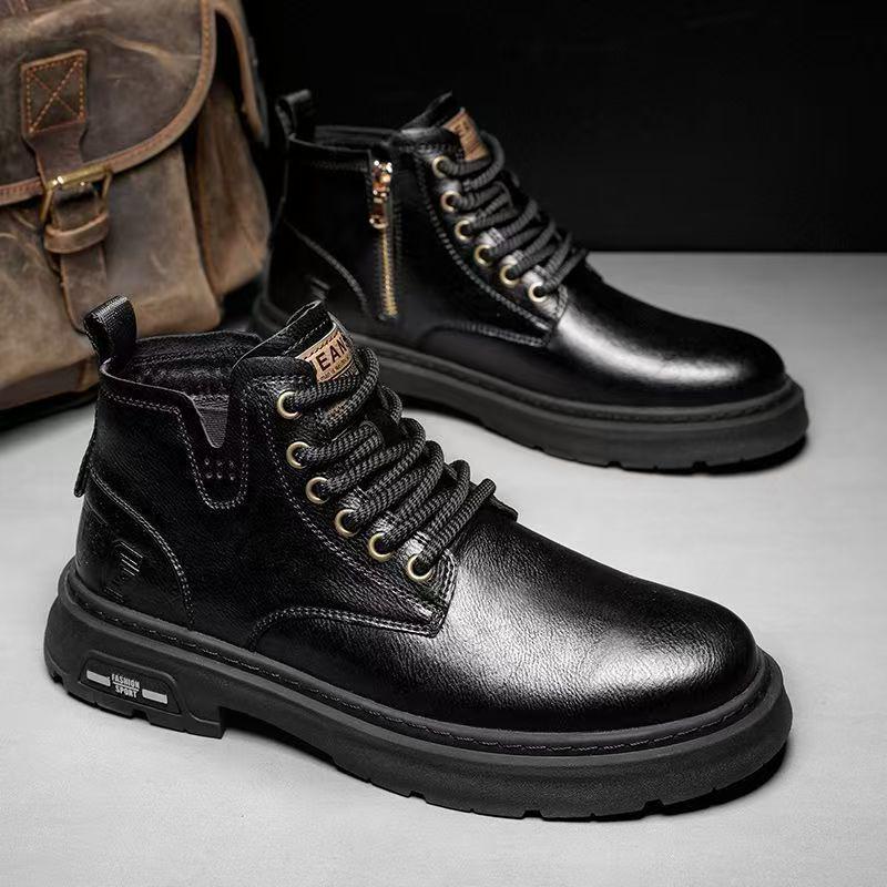 

Мужские ретро повседневные рабочие ботинки - Универсальные Мартин в британском стиле на толстой подошве 41