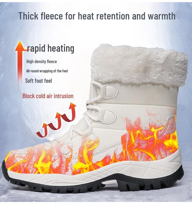 2025 Women's High-top Winter Snow Boots - Outdoor Travel Cotton Combat Footwear