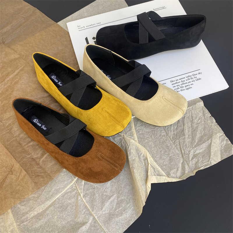 Fashion Women's Fashion Flat Shoes Autumn New Round Head Shallow Mouth Suede Soft Sole Anti-slip Wear-resistant Low-top Shoes