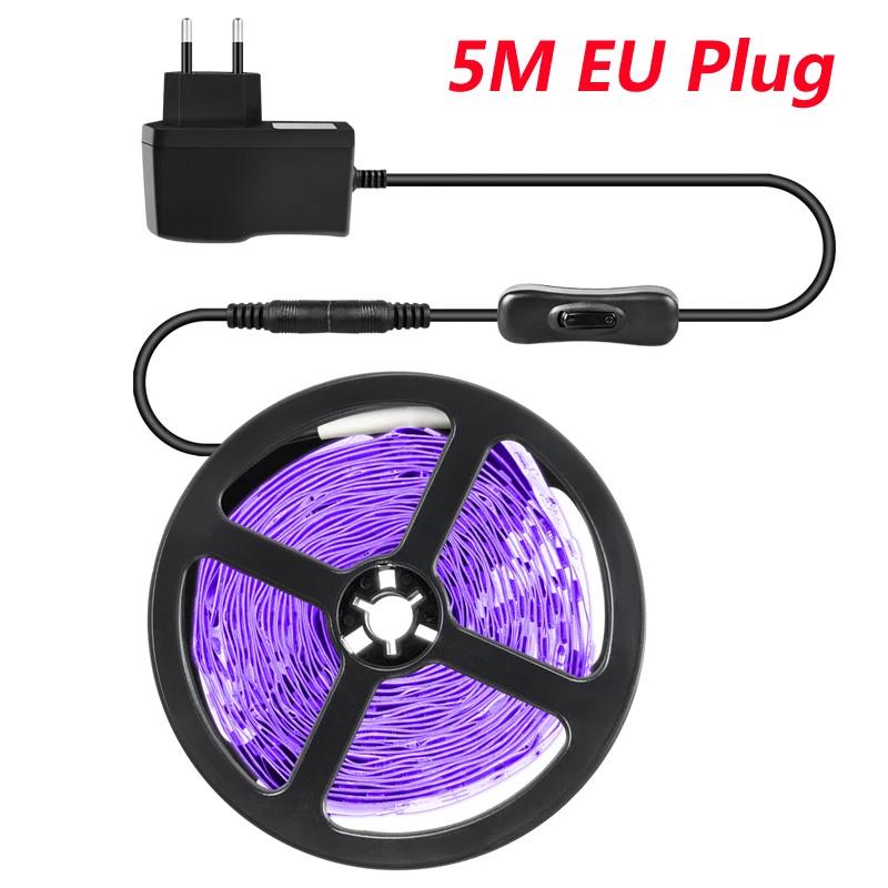 5M/10M UV LED Strip Light Ultraviolet Lamp 385-400nm Black Light 2835 SMD DC12V Ribbon For Glow Party Kitchen Decoration