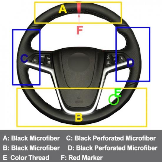 For Opel Mokka 2013 - 2016 ignia Astra J Hand Sewing Car Steering Wheel Cover