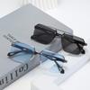 Middle East new trend fashion frameless trimmed sunglasses men's and women's double beam sunglasses sunshade glasses advanced