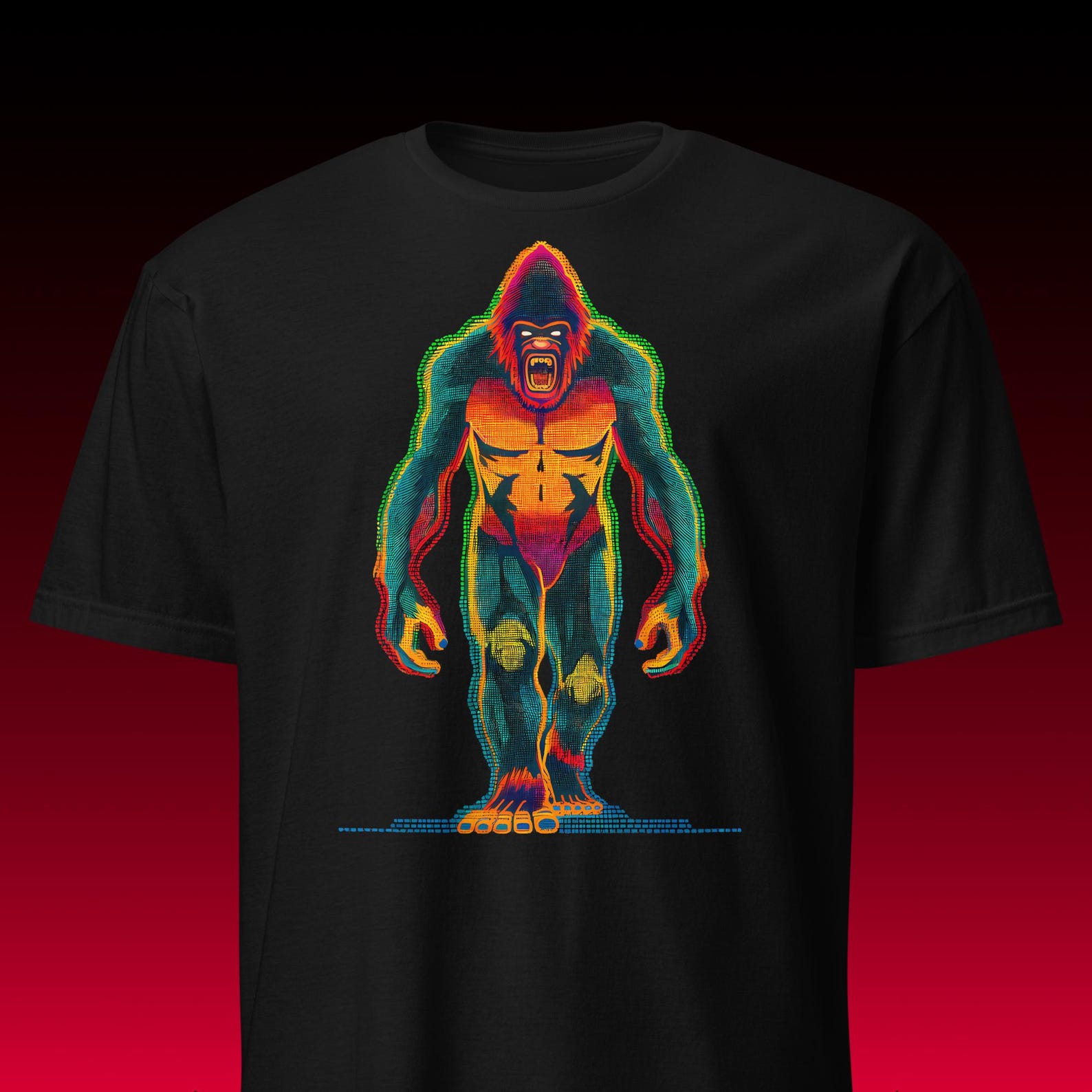 Gorilla Graphic Tee | Thermal Heat Map | Glitch Core Rave Shirt 2XL