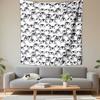 Watercolor Baby Penguin Repeat Pattern Wall Tapestry Black White Cute Animal Decor for Kids Room Nursery Bedroom Gift