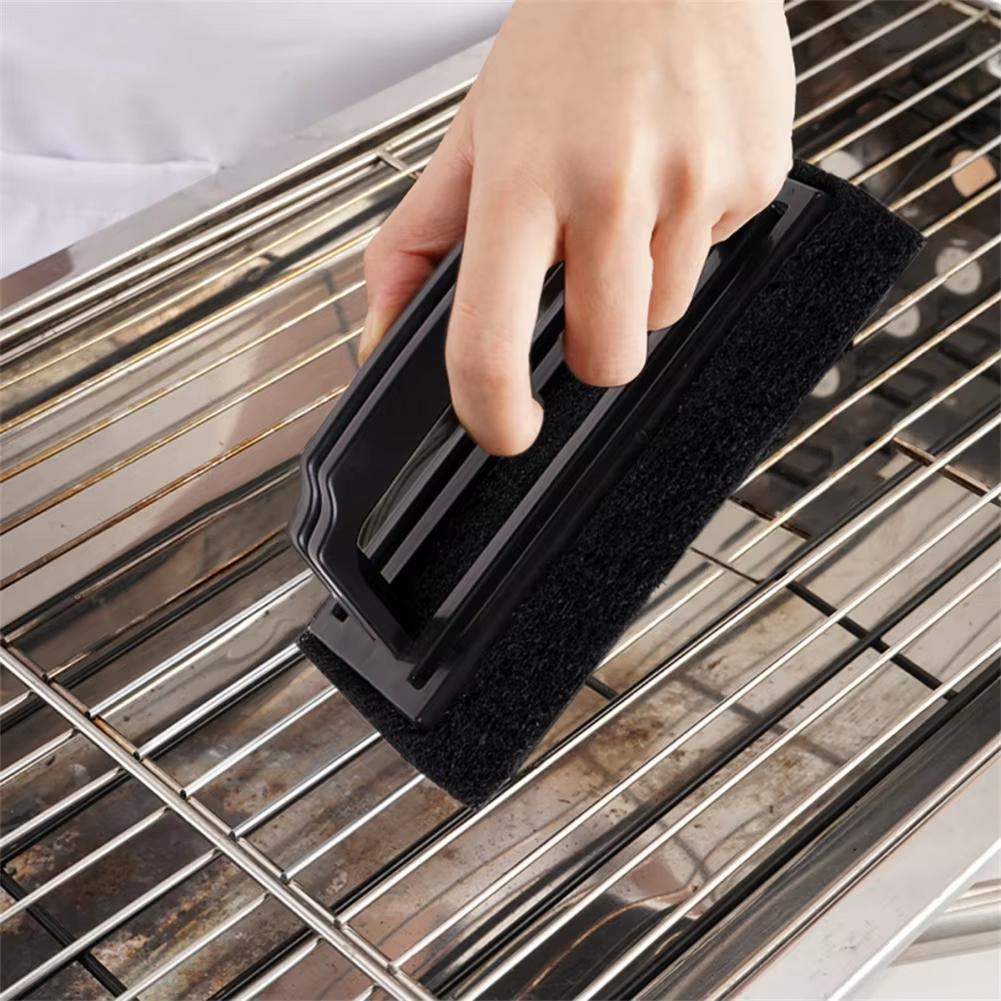 

Набор из 3 предметов: черный каменный набор для чистки гриля, 1 скребок + 2 щетки для чистки, наборы щеток для чистки барбекю из нержавеющей стали небесно-голубой