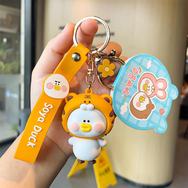Endearing Cartoon Silicone Duck Keychain Eyecatching Styles Festivities For