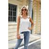 YYFS Women's Fashion Casual Summer Spring Solid Color Print Sleeveless U-Neck Blouses & Shirts