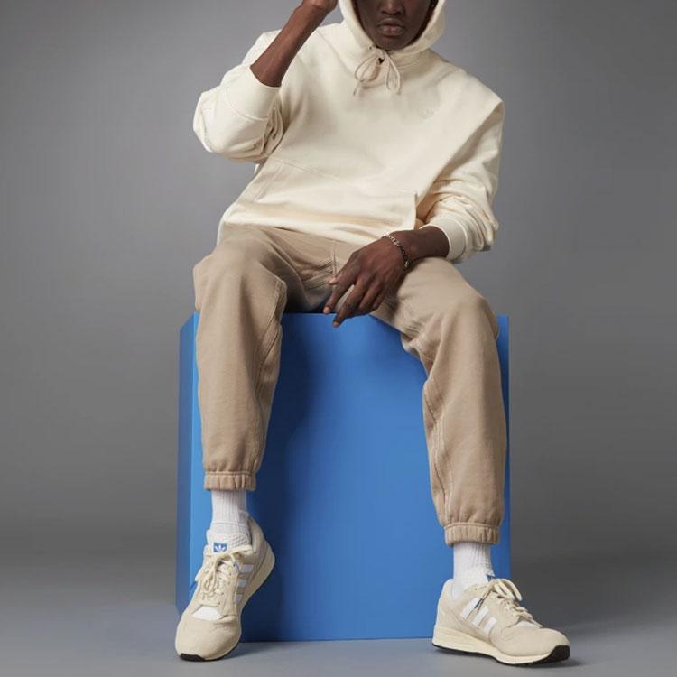 Adidas Originals Trefoil Blue Version Series Cotton Hooded Pullover Sport Sweatshirt Men Sweatshirt White H23138