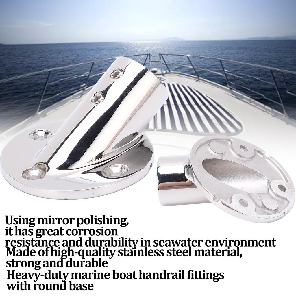 Marine Boat Hand Rail Fittings Stainless Steel 30 Degree Pipe Round Base Handrail Accesssory