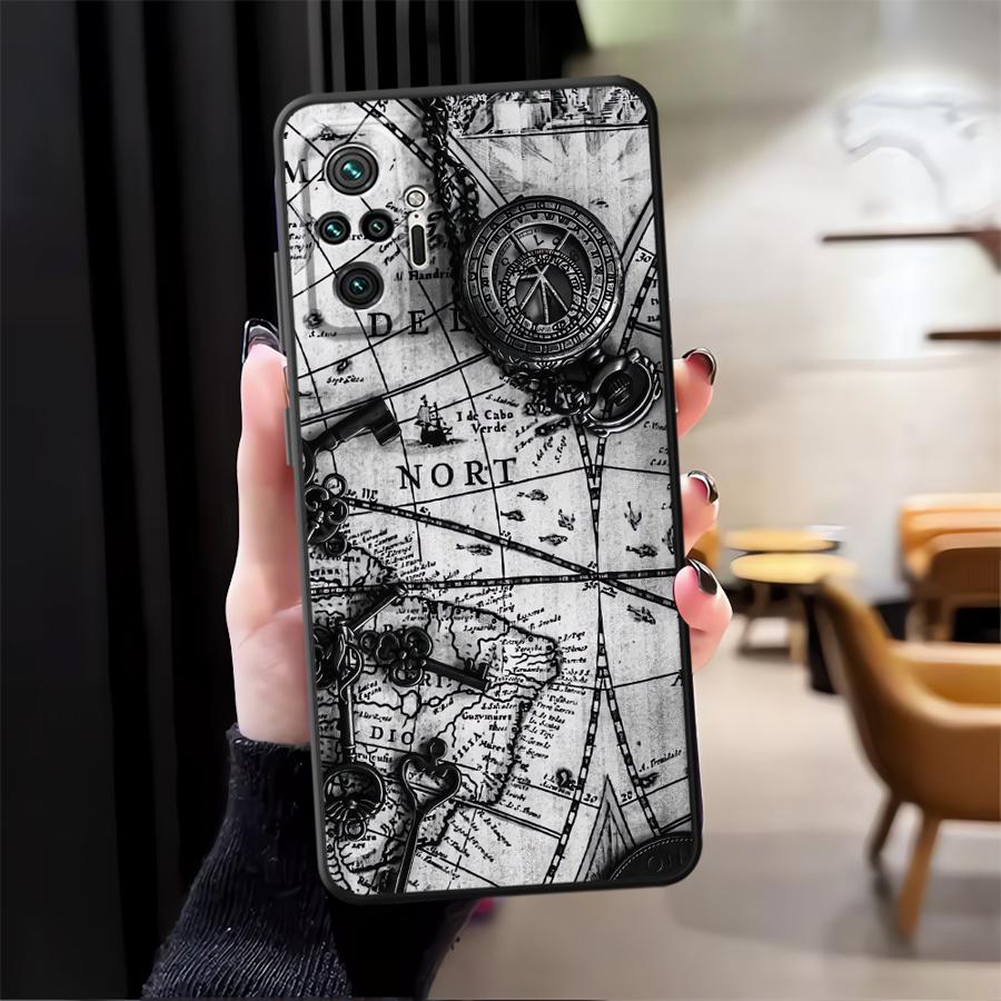 Phone Cover Case for Xiaomi Redmi Note 14 A1 9 8 7 12 11 14C 10 K80 A4 A5 13 Pro Plus A3 12C 13C A1 K40 A2 Retro Map Table