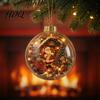 Durable Acrylic Holiday Pendants Christmas Tree Crystal Ball Pendant with LED Light Built-in Christmas-themed Indoor Decoration Items Pattern Design,