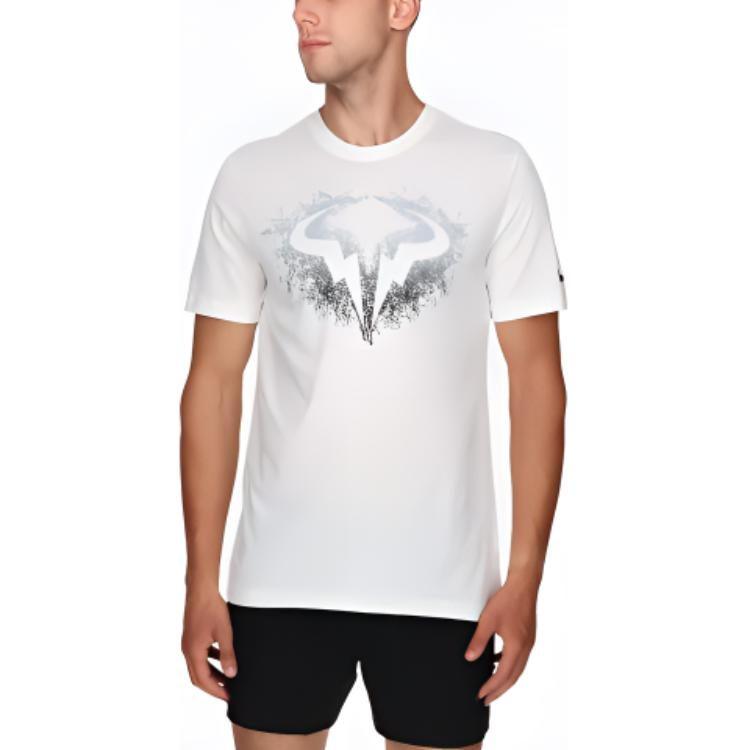 Nike T Shirts Men's White Crew Neck Moderate Straight Fit FJ1504-100