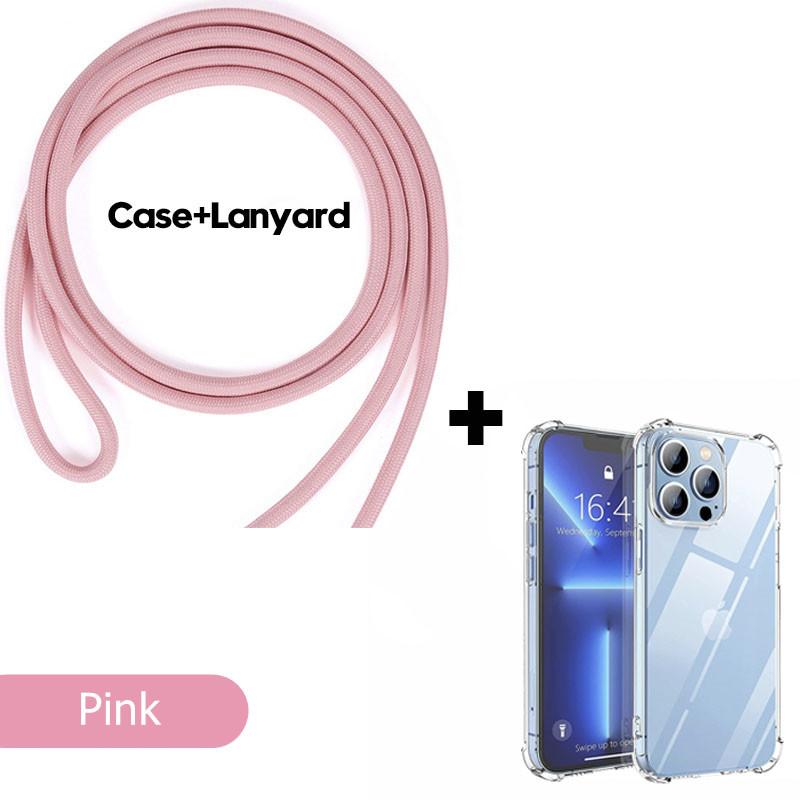 Crossbody Necklace Cord Lanyards Transparent Soft Phone Case For iPhone 17 16 15 12 14 Plus X XR 11 Pro Max 13 MiNi 13 Pro SE 3