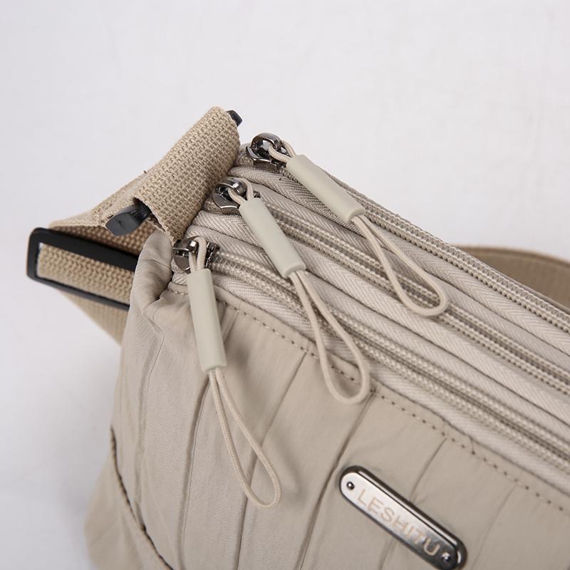 Trendy Pleated Nyl Women Shoulder Bag Casual Crossbody Messenger Tote Purse Lightweight Aesthetic for Daily Travel Shopping