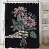 Close-Up Of The Pumpkin Monster Washable Dirt-Resistant Shower Curtain Shower Head Waterproof Polyester Bath For Home Decor