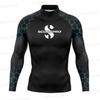 SCUBAPRO Uomo UPF 50 Manica Lunga Rash Guard Maglietta da Nuoto Surf Subacquea Estate Spiaggia Sport Acquatici