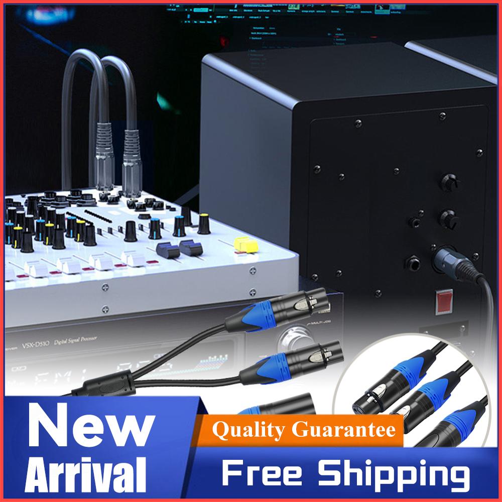 50cm XLR Female To Dual XLR Male Y Splitter Mic Cable Microphone Splitter Cord Audio Micphone Cable Adapter for Mixer