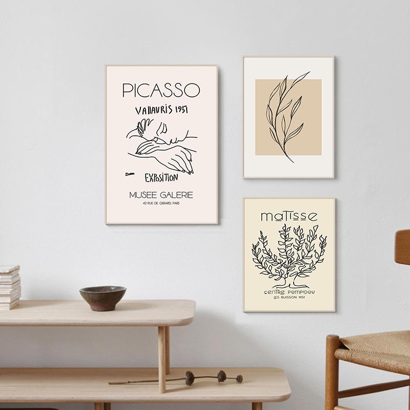 Nordisch Minimalistisch Abstrakt Linie Figur Blume Matisse Picasso Wand Leinwand Poster Malerei Drucke Für Wohnzimmer Kunst Dekor