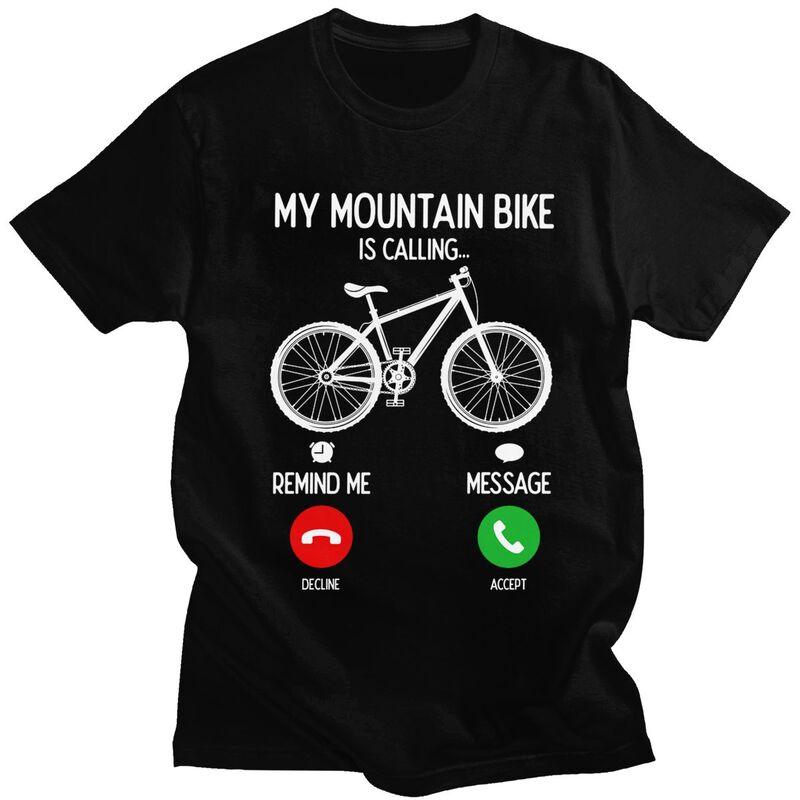 

Custom Mountain Bike Is Calling Tshirt for Men Short Sleeve Leisure T Shirt MTB Bicycle Cyclist Ride T-shirt Pure Cotton Tees... S