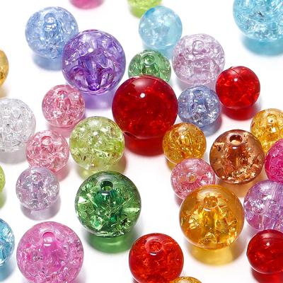 20-30 stuks 8/10/12 mm Gebarsten Kristal Acryl Kralen Kleurrijke Losse Tussenstuk Kralen voor Sieraden Maken Bedeltjes DIY Armband Ketting