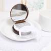 Folding Comb Makeup Mirror with Comb Set Pocket Mirror Chocolate Cookie Shaped  Travel
