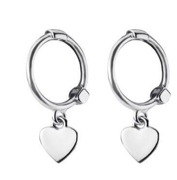 

Womens Fashion 925 Sterling Silver Small Heart Earring Drop Earrings for Young Girls Teen Wedding Gift Jewelry Brincos серебряный