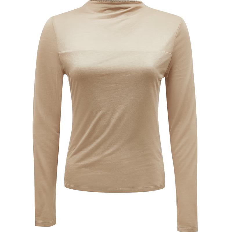 VEROMODA Women s Semi-Sheer High-Neck Spliced Tee S