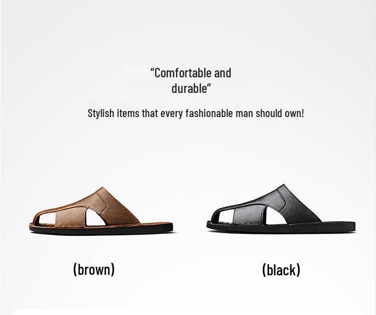 Men's Trendy Korean Style Non-slip Beach Sandals with Single Strap