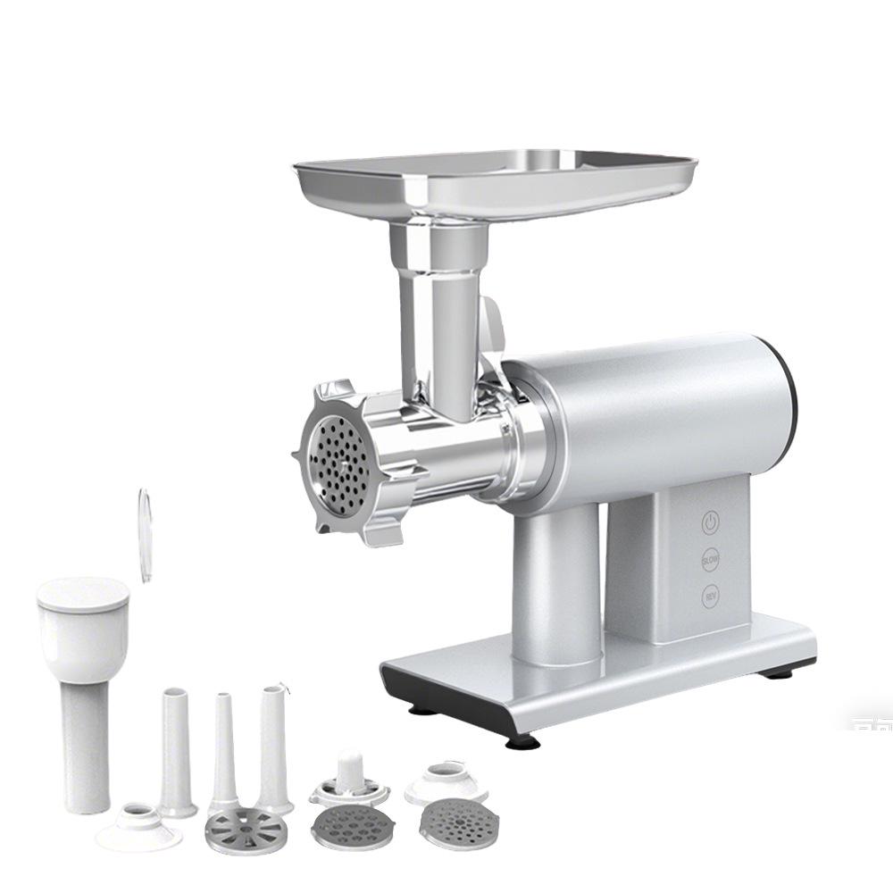 

High-Power Multifunction Electric Meat and Vegetable Grinder with Sausage Stuffer for International Markets Silver - EU 220V