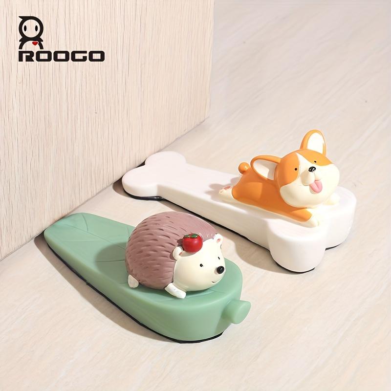1pc Adorable Cartoon Animal Door Stopper Sturdy Vinyl Construction, Easy Floor Mount,Polished Metal Finish, Playful Door Decor Decorative Door Stopper