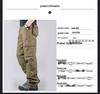 Men's Outdoor Cargo Pants: Loose Fit, Multi-Pocket, Straight-Leg, Large Size.