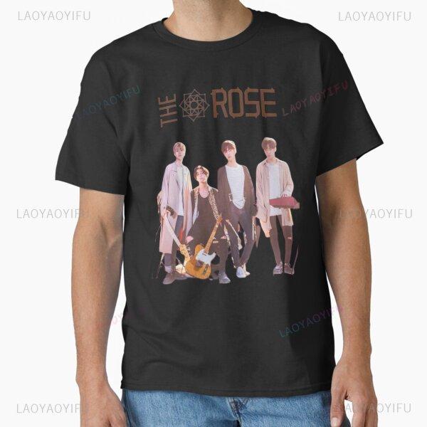The Rose Fan Art Signature Samlarutgåva Grafisk T-shirt Kpop Begränsad Unisex Överdimensionerad Retro