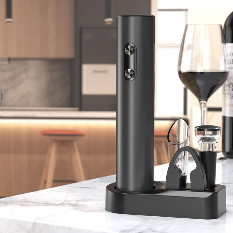 1PCS/1SET Electric Wine Opener Automatic Wine Bottle Corkscrew with Aerator Pourer Foil Cutter for Kitchen Bar Tool Party Gift 6