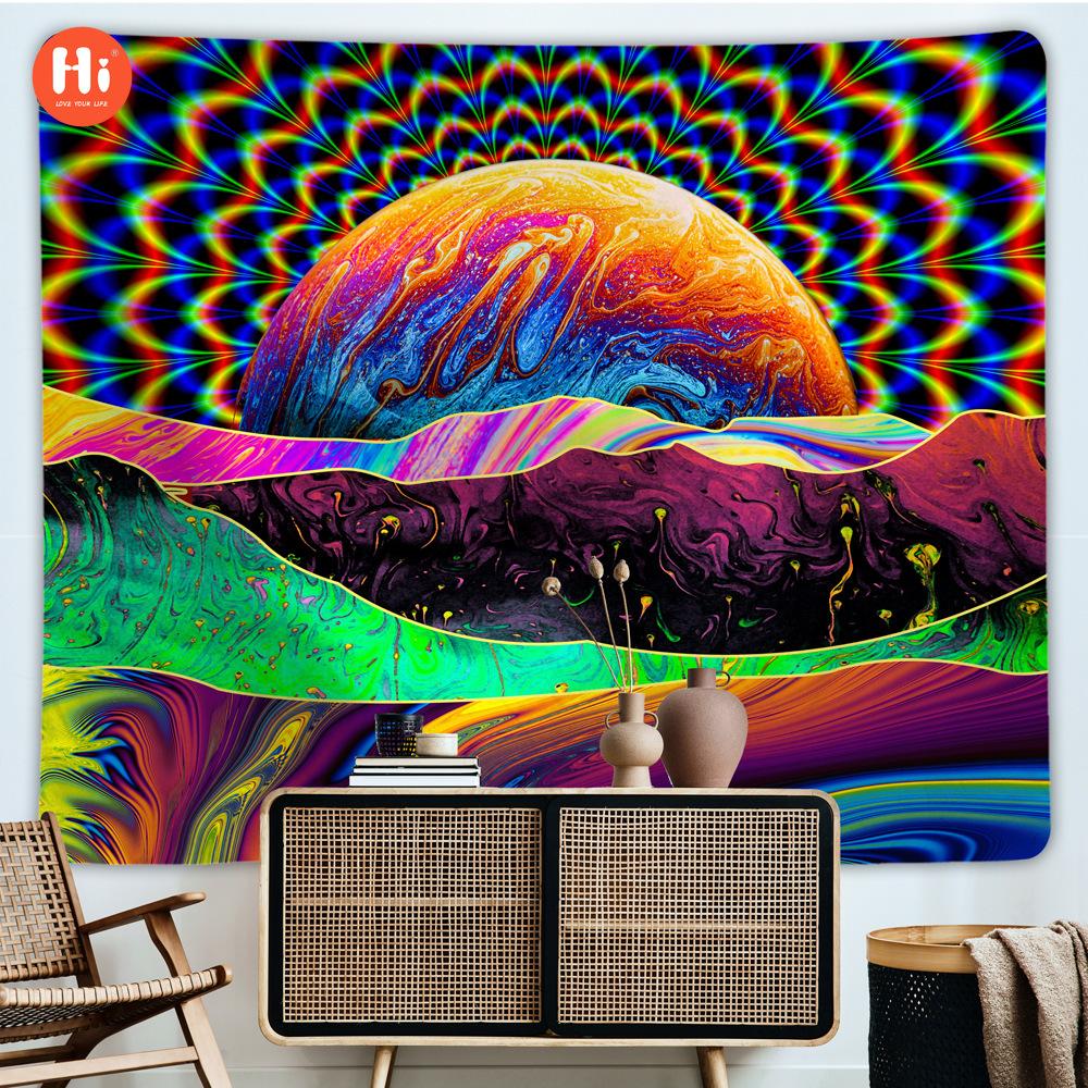 

Флуоресцентный гобелен, настенный художественный гобелен, прямоугольный настенный гобелен, настенная роспись, гобелен, Настенный декор, домашний декор, гобелен