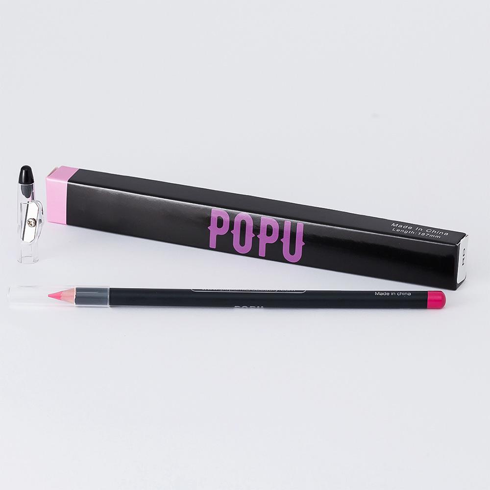 POPU POPU Permanent Make up Design Eyebrow Lip Eyeliner Marker Pen Predraw Pencil Marker Pen with Pencil Sharpener розовый