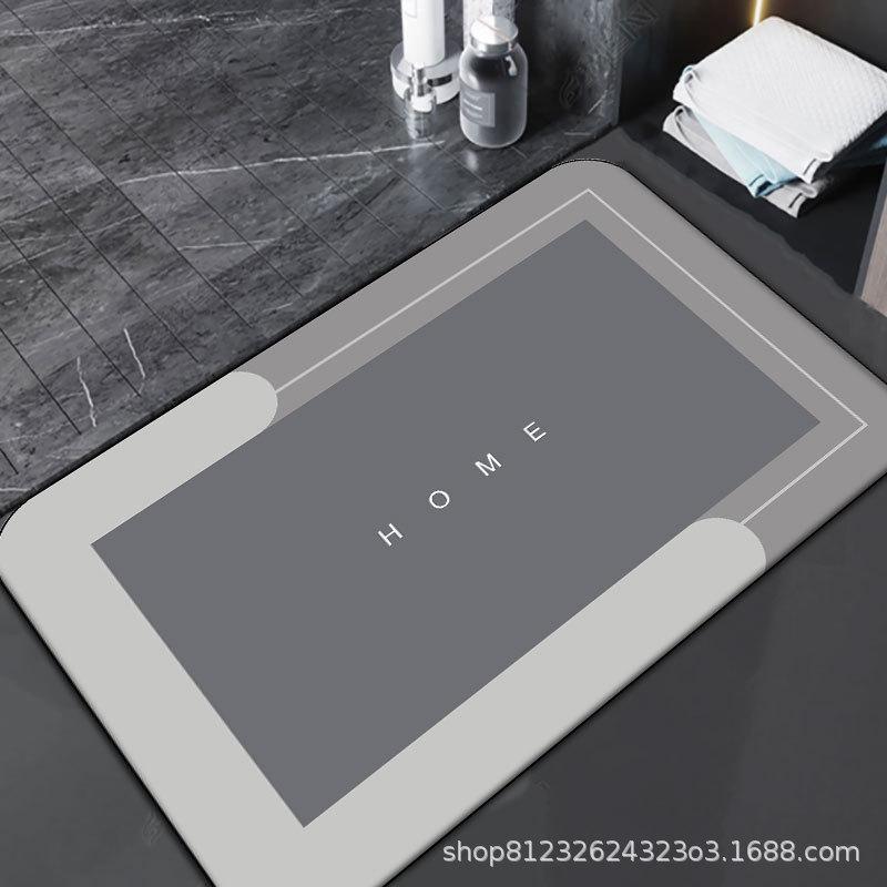 Diatom Mud Soft Bathroom Floor Mat - Anti-Slip, Water-Absorbing Foot Mat for Home, Toilet, and Bathroom Door.